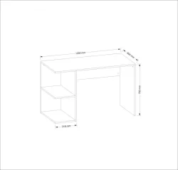 Elegance Çalışma Masası - Ağ/Cəviz - 7