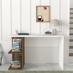 Elegance Çalışma Masası - Ağ/Cəviz - 1
