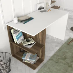 Elegance Çalışma Masası - Ağ/Cəviz - 3