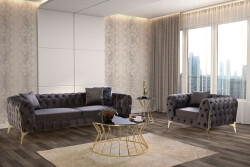 Elegance Divan Dəsti 3+1- Antrasit - Eymense