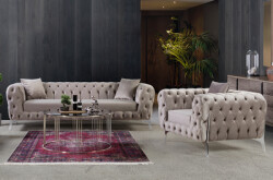 Elegance Divan Dəsti 3+1 - Bej - Eymense