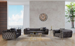 Elegance Divan Dəsti 3+2+1- Antrasit - Eymense