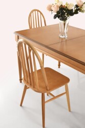 Elegant Ada Ağaç Açılır Yemek Masa 6 Sandalye Takımı 90 x 140 cm - 2