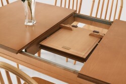 Elegant Ada Ağaç Açılır Yemek Masa 6 Sandalye Takımı 90 x 140 cm - 4