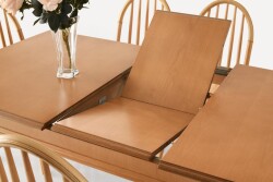 Elegant Ada Ağaç Açılır Yemek Masa 6 Sandalye Takımı 90 x 140 cm - 5