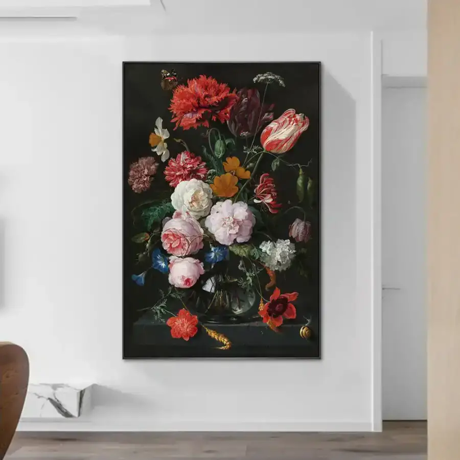 Eleghant Rose Flower Kətan Tablo TB1494 - 2