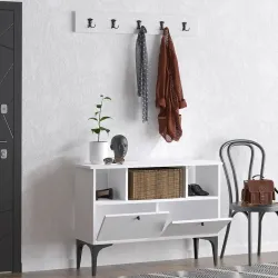 Elena Asılqanlı Ayaqqabı Dolabı - Ağ - Decoroom Collection (1)