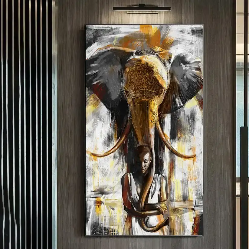 Elephant Lovely Girl Kətan Tablo TB1221 - 1