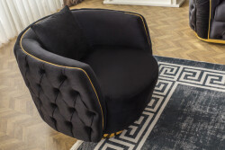 Elite Kreslo - Siyah Gold - Eymense (1)