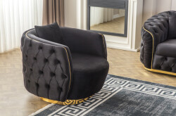 Elite Kreslo - Siyah Gold - Eymense