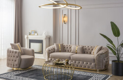 Elite Divan Dəsti 3+1 - Krem - Eymense