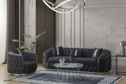 Elite Divan Dəsti 3+1 - Siyah - Eymense