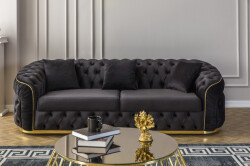 Elite Divan Dəsti 3+2+1 - Siyah Gold - Eymense (1)