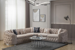 Elite Künc Divan Dəsti - Krem - Eymense