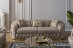 Elite Üç Yerli Divan - Krem - Eymense