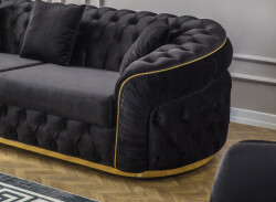 Elite Üç Yerli Divan - Siyah Gold - Eymense (1)