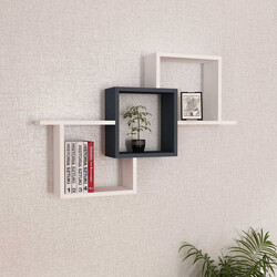 Elvira Divar Rəfi - Ağ/Antrasit - Modev