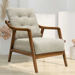 Empoli Tünd Cəviz Ahşap Berjer Kreslo - Qəhvəyi - Zemhome