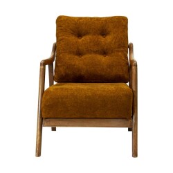 Empoli Tünd Cəviz Ahşap Berjer Kreslo - Xardal - Zemhome (1)