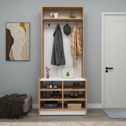 Endrice Dəhliz, Ayaqqabı Dolabı - Cəviz/Ağ - Decoroom Collection (1)