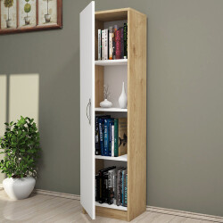 Enes Sadə Dolab - Ağ/Meşe - Modev