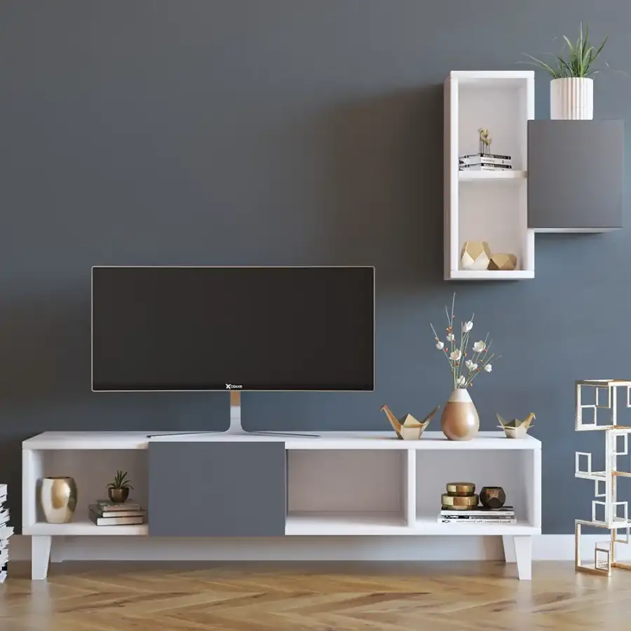 Enez Tv Stend - Ağ/Antrasit - 1