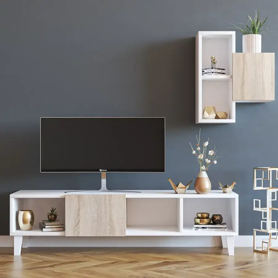 Enez Tv Stend - Ağ/Meşə - 1
