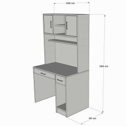 Enzar Çalışma Masası - Cəviz/Ağ - Modev (1)