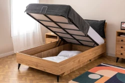 Era Bazalı Bir Nəfərlik Çarpayı 90x190cm - Cəviz - Decoroom Collection (1)