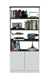 Erdel Kitab Rəfi - Ağ/Antrasit - 4