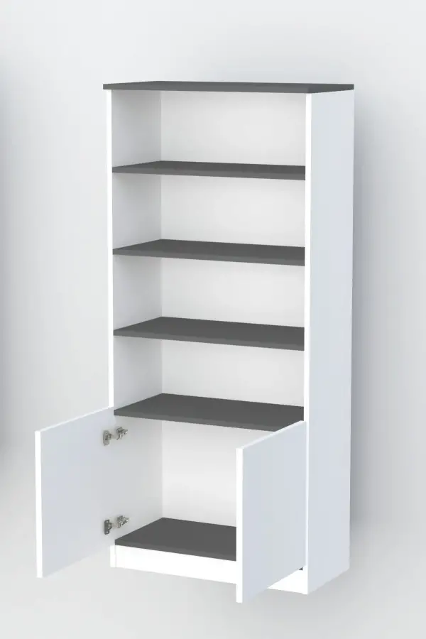 Erdel Kitab Rəfi - Ağ/Antrasit - 5