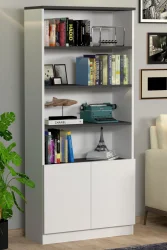 Erdel Kitab Rəfi - Ağ/Antrasit 