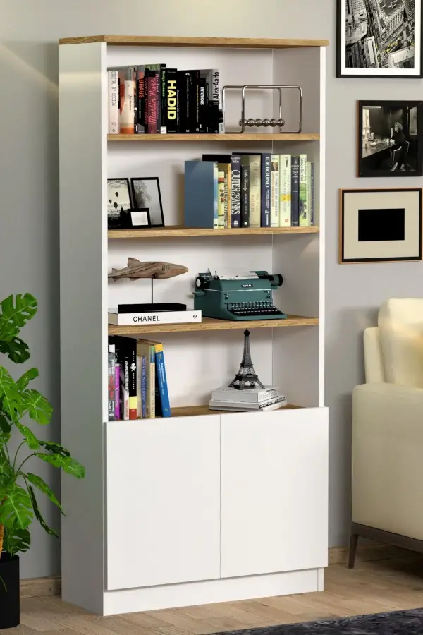 Erdel Kitab Rəfi - Ağ/Meşə - 1