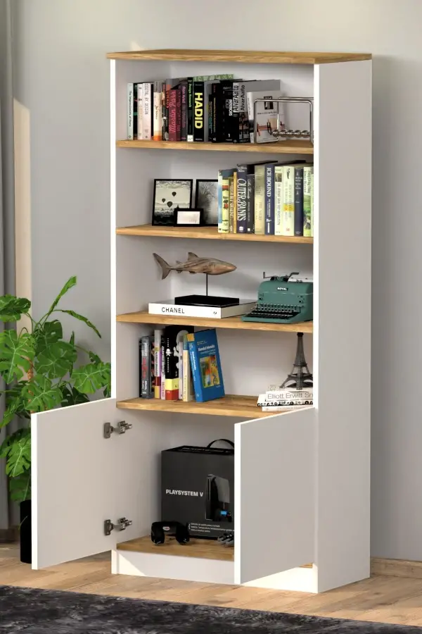 Erdel Kitab Rəfi - Ağ/Meşə - 3