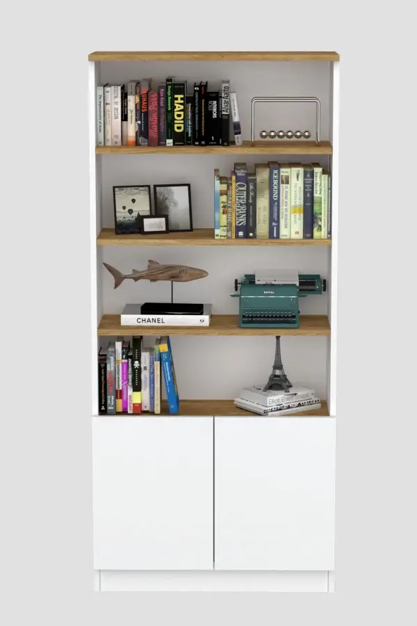 Erdel Kitab Rəfi - Ağ/Meşə - 4