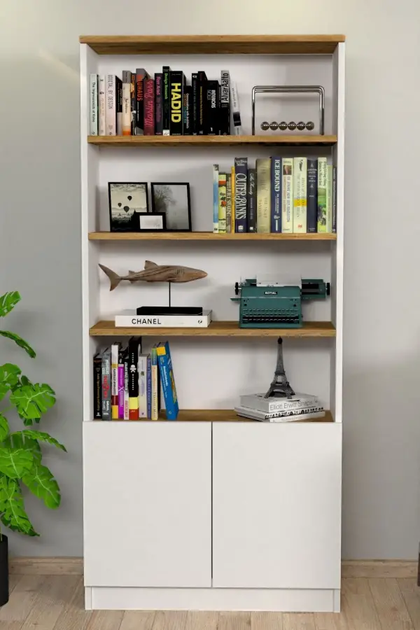 Erdel Kitab Rəfi - Ağ/Meşə - 2