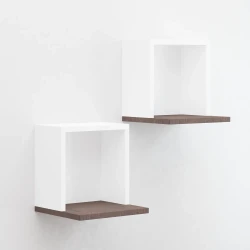 Erguvan Divar Rəfi - Ağ/Cəviz - Decoroom Collection (1)