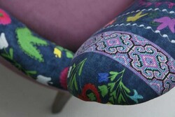 Etnik 3lü Çay Seti Divan Kreslo Dəsti Mor-Mavi - Vistaso Concept (1)