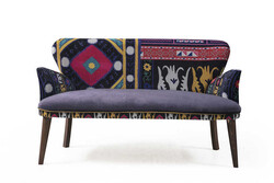 Etnik 3lü Çay Seti Divan Kreslo Dəsti Mor-Pembe - Vistaso Concept (1)