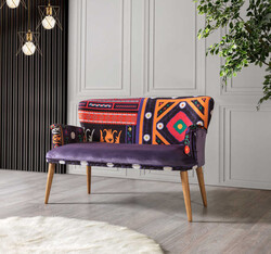 Etnik İki Yerli Divan Argın Mor-Pembe - Vistaso Concept