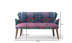 Etnik İki Yerli Divan Mor-Mavi - Vistaso Concept (1)