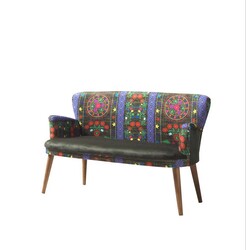 Etnik İki Yerli Divan Siyah-Mavi - Vistaso Concept (1)