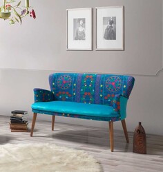 Etnik İki Yerli Divan Turkuaz - Vistaso Concept