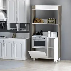 Eva Çox Məqsədli Dolab - Ağ/Cəviz - Arneto (1)