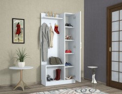 Eveli Güzgülü Dəhliz Dolabı - Ağ - Modev (1)