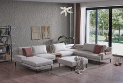 Eviana Kagu Serisi Künc Divan Dəsti 8 Parça Puzzle - Eviana