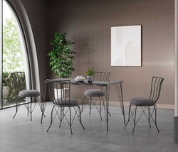 Evsa Masa ve Sandalye Siyah - Antrasit - Eviana