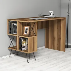 Extra Çalışma Masası və Kitab Rəfi Dəsti - Cəviz - 4