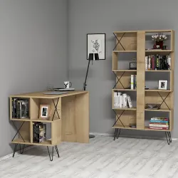 Extra Çalışma Masası və Kitab Rəfi Dəsti - Meşə - Monteme (1)