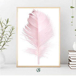 Feather Pink Kətan Tablo - Tabloshop